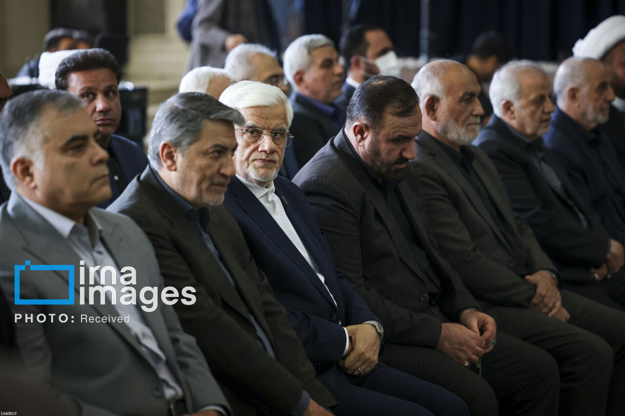 فرمانده و جانشین فرمانده نیروی قدس در مراسم چهلم رهبر شهید/ حضور سردار قاآنی با لباس شخصی/ عارف و محسن هاشمی هم آمدند+ تصاویر