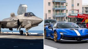 جنگنده F-35B با یک فراری مسابقه می‌دهد / عجیب‌ترین مسابقه سرعت امسال چگونه برگزار می‌شود؟