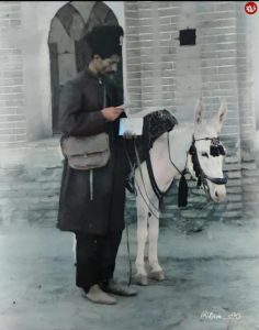 عکس/ پستچی کرمانی با الاغش در دوران قاجار