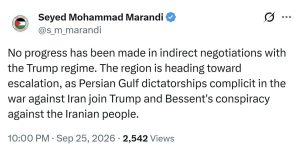 نتیجه مذاکرات غیرمستقیم ایران با ترامپ چه شد؟/ مرندی: هیچ پیشرفتی حاصل نشد/ منطقه به سمت تشدید تنش‌ها پیش می‌رود